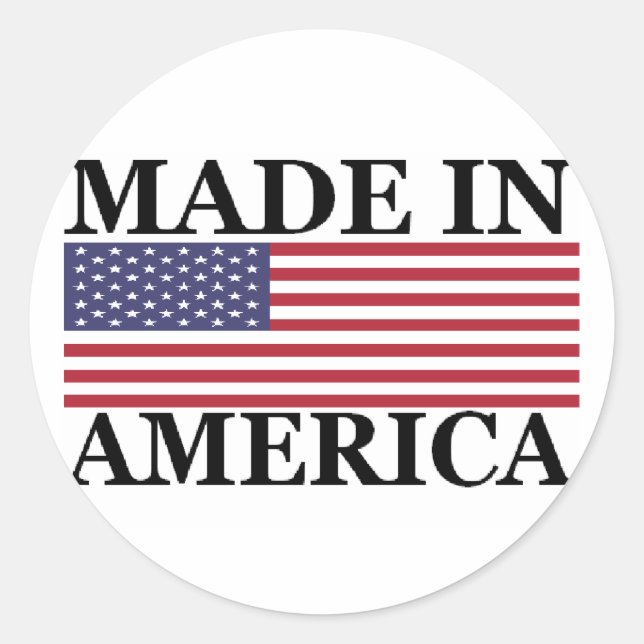 MADE IN AMERICA CLASSIC ROUND STICKER (Front)