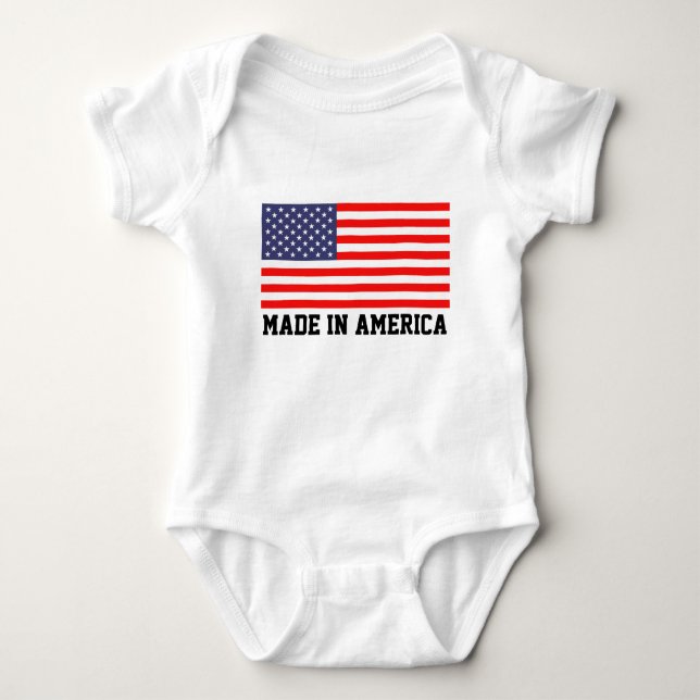 Made in America cute baby clothes Baby Bodysuit (Front)