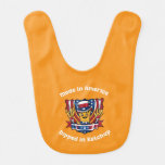 Made in America Dipped in Ketchup Funny Patriot Baby Bib