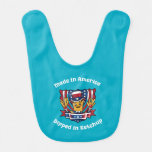 Made in America Dipped in Ketchup Funny Patriot Baby Bib