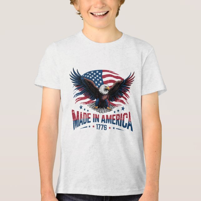  “Made in America” Eagle  Tri-Blend Shirt (Front)