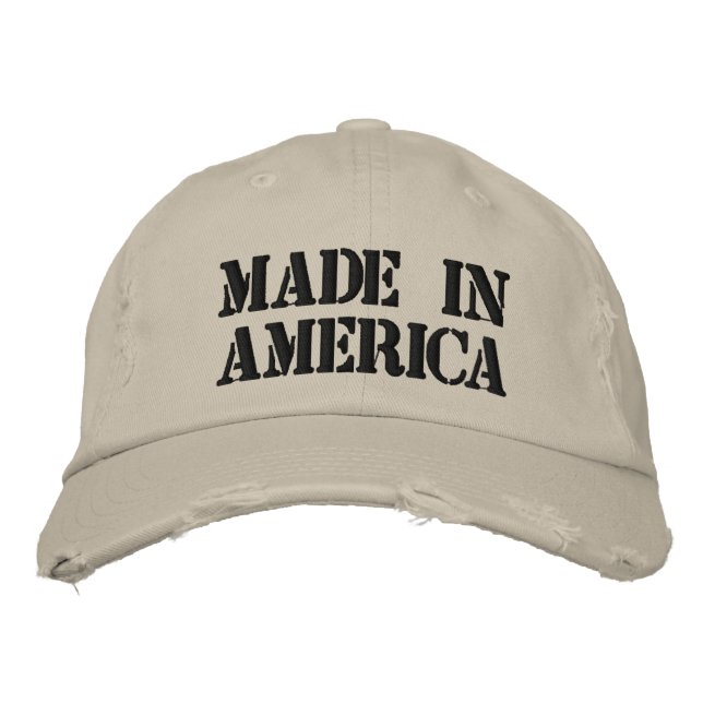 Made in America Embroidered Baseball Hat (Front)
