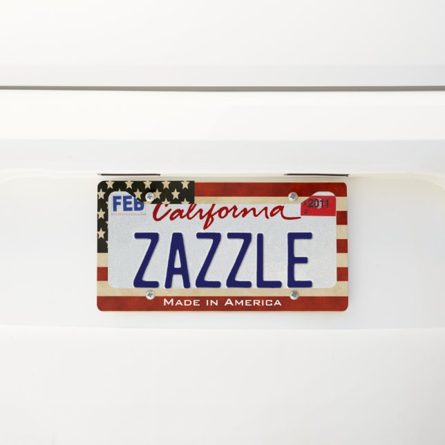 Made in America License Plate Frame (On Car)