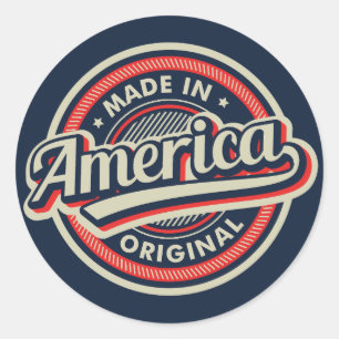 Made in America Original Classic Round Sticker