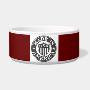 Made in America Red Background Pet Bowl