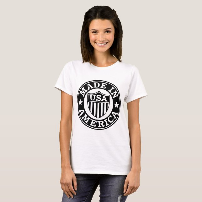 Made In America Round Sticker Label Sheets T-Shirt (Front Full)