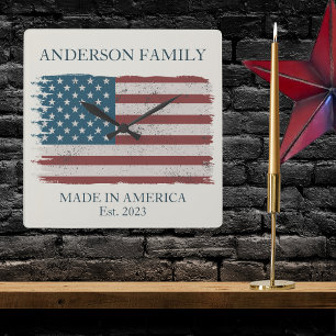 Made in America Signature  Square Wall Clock