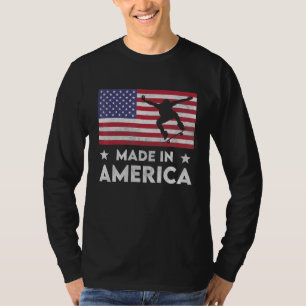 Made In America Usa National Flag Skateboard Men W T-Shirt