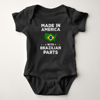 Made in America with Brazilian Parts Funny Brazil Baby Bodysuit