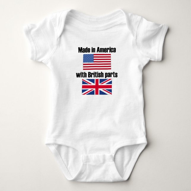 Made In America With British Parts Baby Bodysuit (Front)