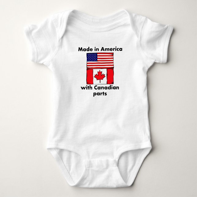 Made In America With Canadian Parts Baby Bodysuit (Front)