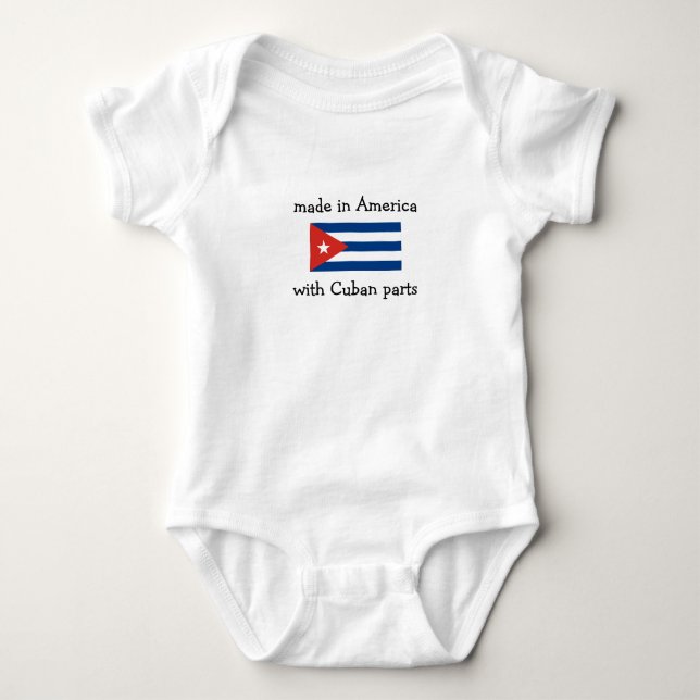made in America with Cuban parts Baby Bodysuit (Front)