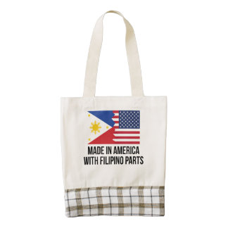 Made In America With Filipino Parts Zazzle HEART Tote Bag