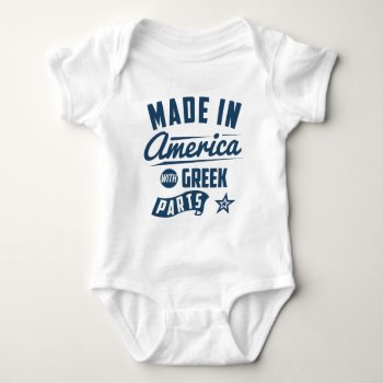 Made In America With Greek Parts Baby Bodysuit by mcgags at Zazzle