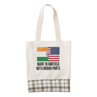 Made In America With Indian Parts Zazzle HEART Tote Bag
