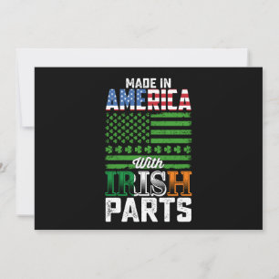 Made in America with Irish Parts St Patrick's Day Invitation