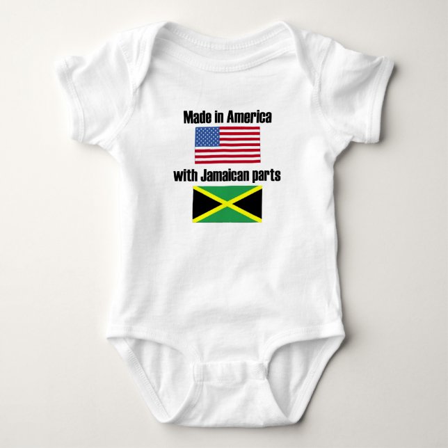 Made In America With Jamaican Parts Baby Bodysuit (Front)