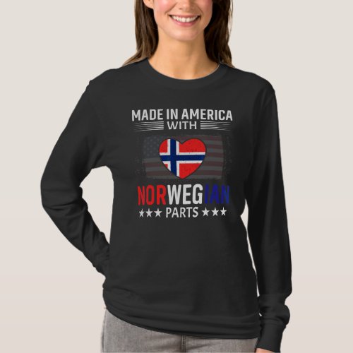 Made In America With Norwegian Parts  Norway And U T_Shirt