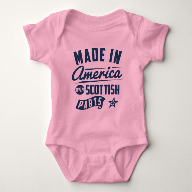 Made In America With Scottish Parts Baby Bodysuit (Front)