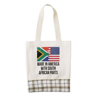Made In America With South African Parts Zazzle HEART Tote Bag
