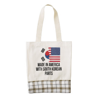 Made In America With South Korean Parts Zazzle HEART Tote Bag