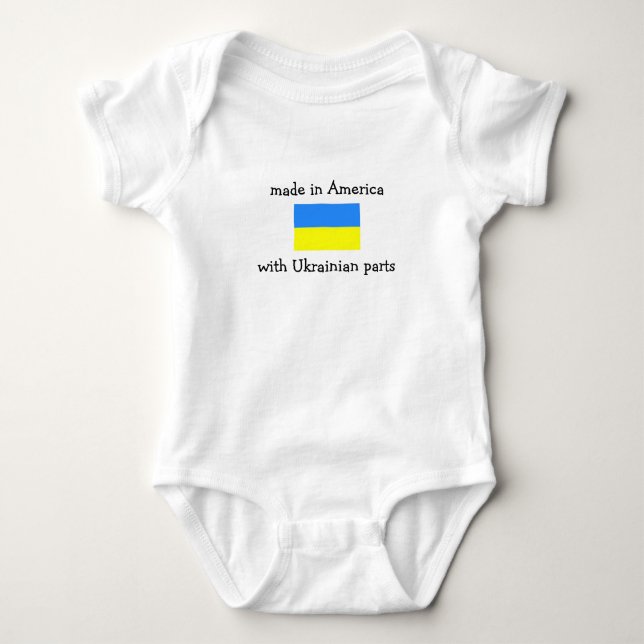 made in America with Ukrainian parts Baby Bodysuit (Front)