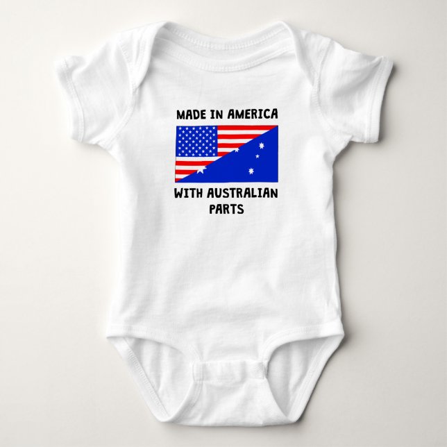 Made In American With Australian Parts Baby Bodysuit (Front)
