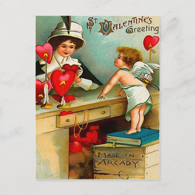 Made in Arcady - Valentine's Day Greeting Holiday Postcard (Front)