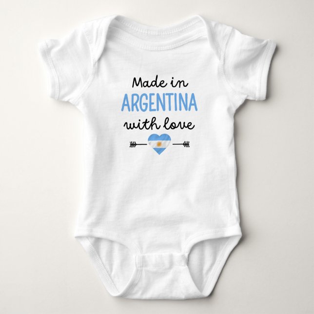 Made in Argentina with Love Cute Baby Bodysuit (Front)