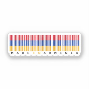 Made in Armenia Barcode Flag Sticker