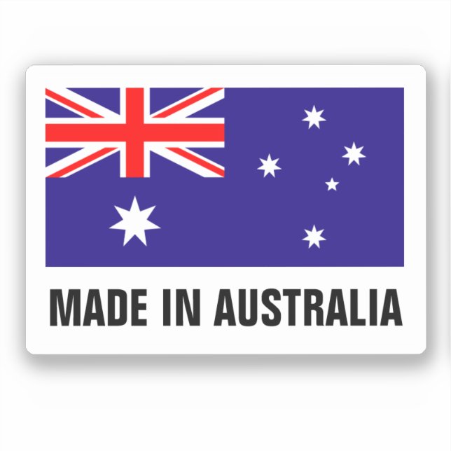 Made in Australia custom flag vinyl stickers (Front)
