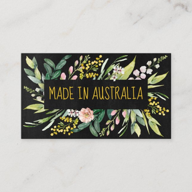 Made In Australia Native Flowers Business Card (Front)