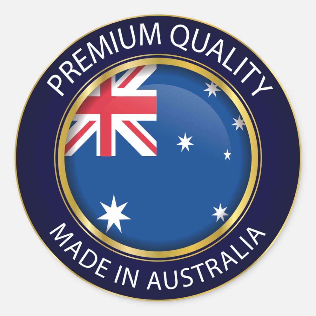 Made in Australia Seal, Australian Flag Classic Round Sticker Zazzle