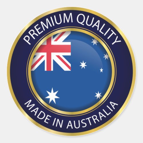 Made in Australia Seal Australian Flag Classic Round Sticker