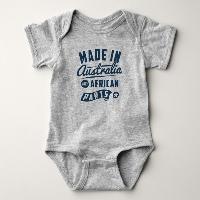 Made In Australia With African Parts Baby Bodysuit (Front)
