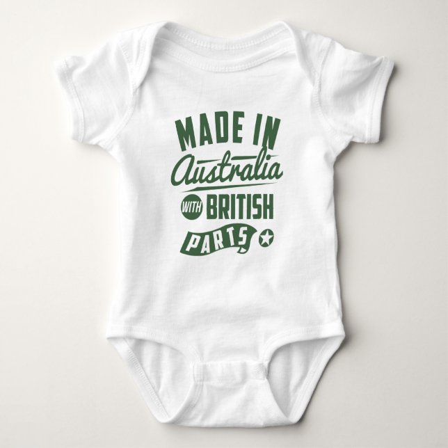 Made In Australia With British Parts Baby Bodysuit (Front)