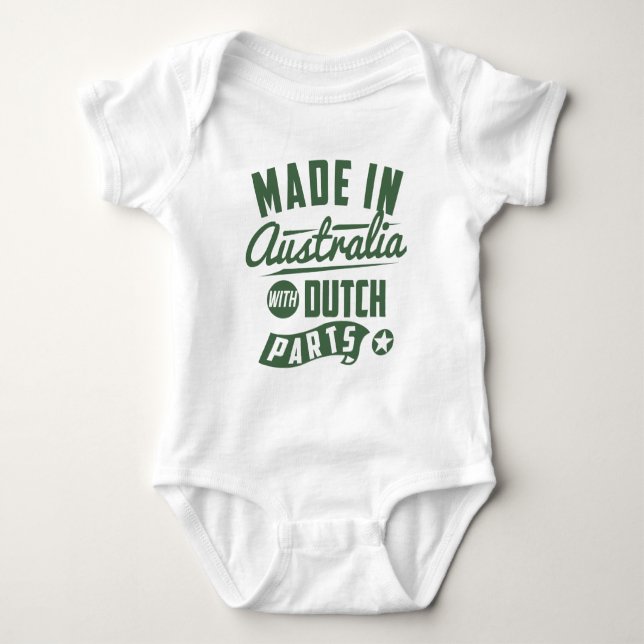 Made In Australia With Dutch Parts Baby Bodysuit (Front)
