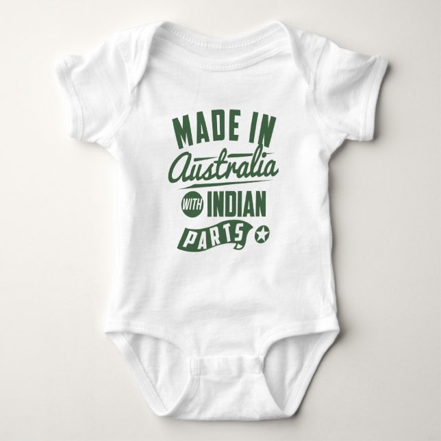 Made In Australia With Indian Parts Baby Bodysuit (Front)