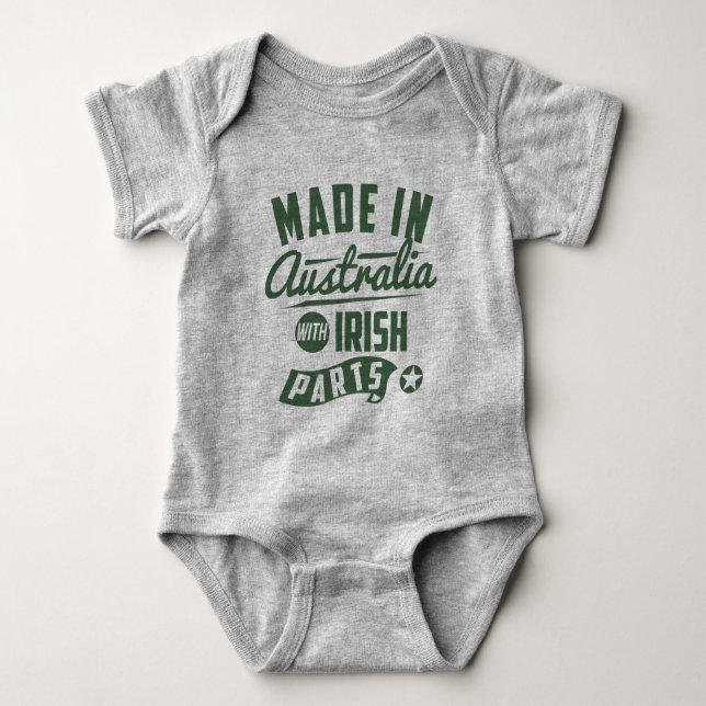 Made In Australia With Irish Parts Baby Bodysuit (Front)
