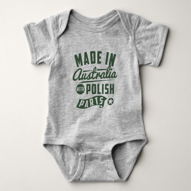 Made In Australia With Polish Parts Baby Bodysuit (Front)