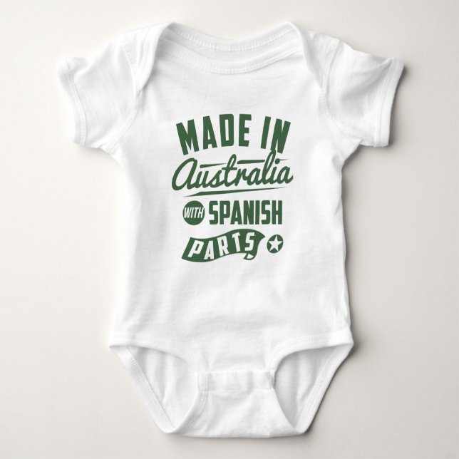 Made In Australia With Spanish Parts Baby Bodysuit (Front)