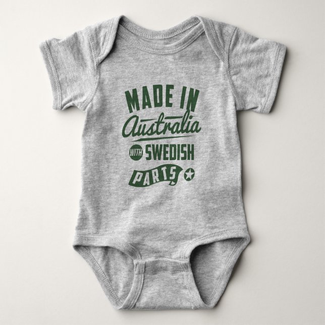 Made In Australia With Swedish Parts Baby Bodysuit (Front)
