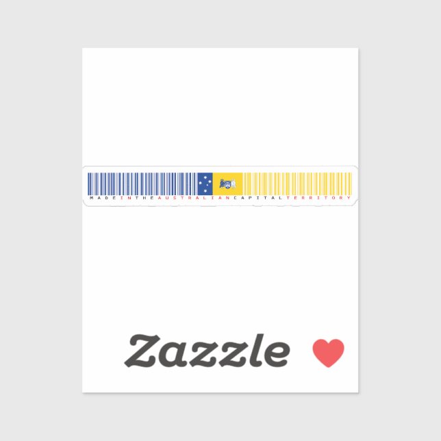 Made in Australian Capital Territory Barcode Flag Sticker (Sheet)