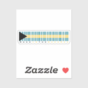 Made in Bahamas Barcode Flag Sticker