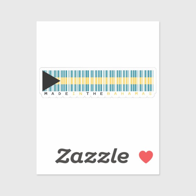 Made in Bahamas Barcode Flag Sticker (Sheet)