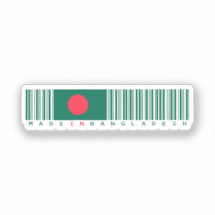 Made in Bangladesh Barcode Flag Sticker