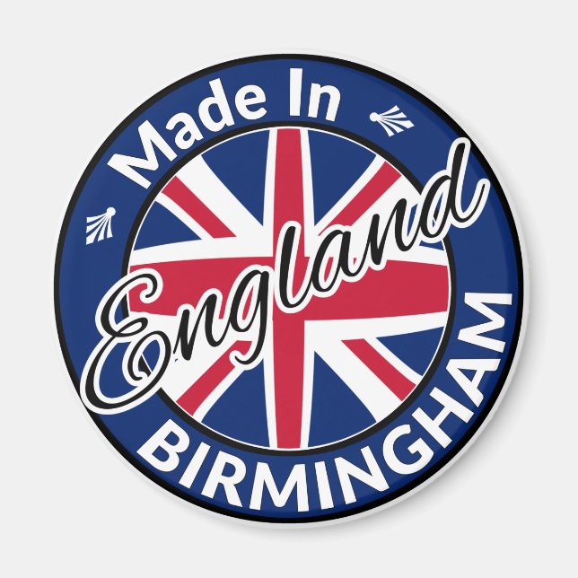 Made in Birmingham England Union Jack Flag Magnet (Front)