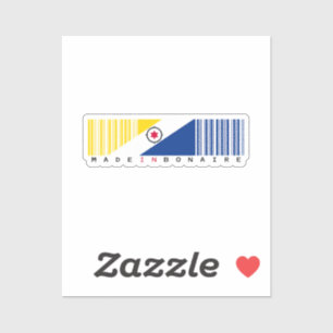 Made in Bonaire Barcode Flag Sticker
