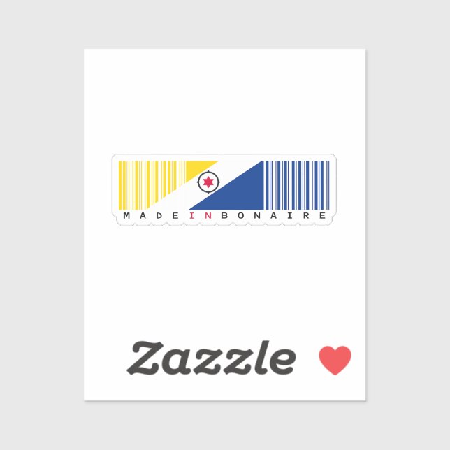 Made in Bonaire Barcode Flag Sticker (Sheet)