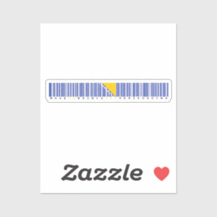 Made in Bosnia and Herzegovina Barcode Flag Sticker
